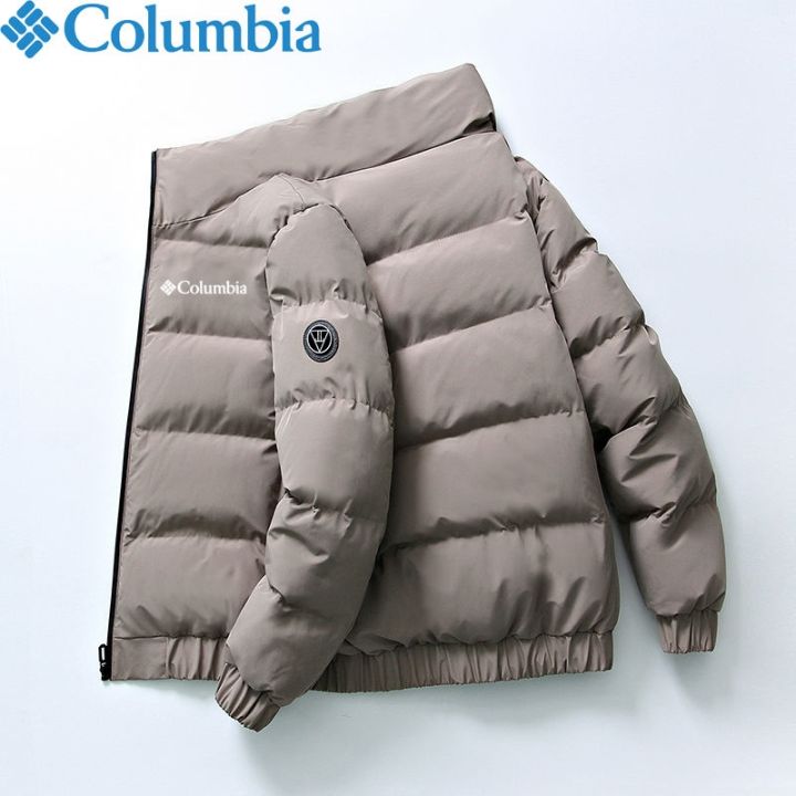 โคลัมเบียคอตั้งผ้าฝ้ายหนาอบอุ่นสำหรับผู้ชาย-แฟชั่นของผู้ชายเสื้อโค้ตทรงหลวมลำลองฤดูหนาว