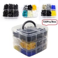 [HOT AIXUSACJWII 526] 720Pcs รถภายใน Fender กันชน Retainers Fasteners คลิปพลาสติก Rivets Trim Assortment Kit สกรูแผง Fastener