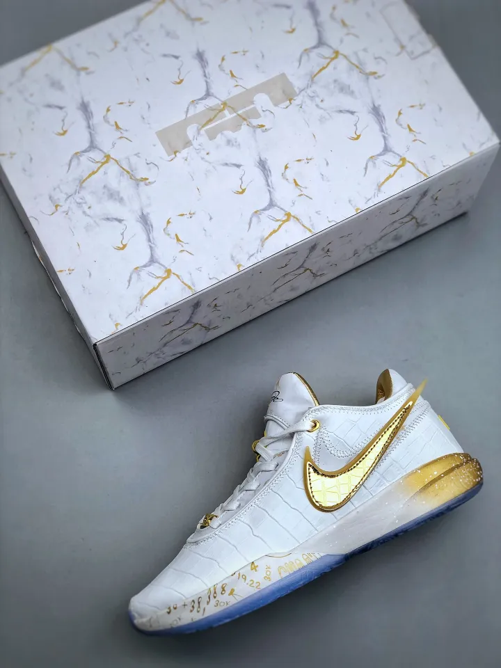 2023 Original lebron james basketball shoes the shoe surgeon X lebron 20  WHITE GOLD 38388 leather Real combat basketball shoes for men with spike  sport sneaker