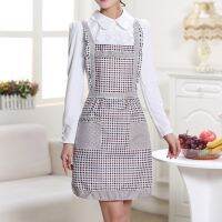 Waterproof Cooking Apron Printing Princess Apron Dress Thicken Women Cotton Bib with Pockets Ladies Pinafore House Supplies