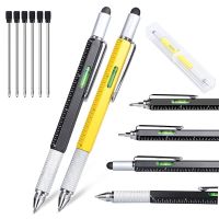 6 In 1 Multi Tool Pen Multifunction Screwdriver Precision Ruler Caliper Ballpoint Pens for Phone Touch Creativity Level Meter