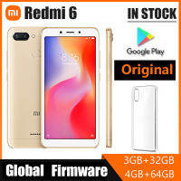 Original Cellphone Xiaomi Redmi 6 32GB6 Smartphone play Android Cell Phone Face Unlocking MT6762 Helio P22 (Random color)