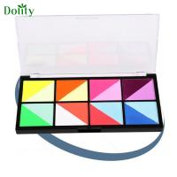 Dolity จานสีแต่งหน้าเครื่องสำอางที่สนุกเป็นพิเศษ8สีสำหรับเทศกาลฮาโลวีนบนเวที