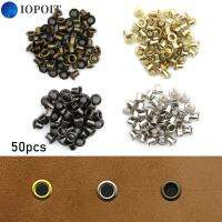 IOPOIT 50pcs 1.5/2.0/2.5MM อุปกรณ์เย็บผ้า เสื้อผ้ารองเท้า ปุ่มตาไก่โลหะ หัวเข็มขัดตุ๊กตา DIY หัวเข็มขัด อุปกรณ์เสริมกระเป๋าตุ๊กตา