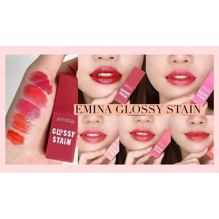 Emina Glossy Stain Lip Tint Gloss finish Lazada Indonesia