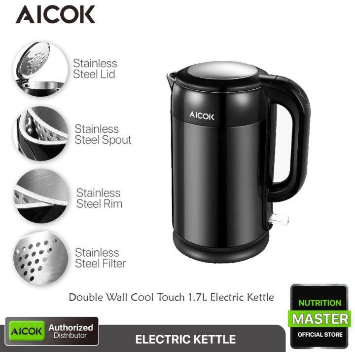 Aicok Double Wall Cool Touch 1.7L Electric Kettle Lazada PH