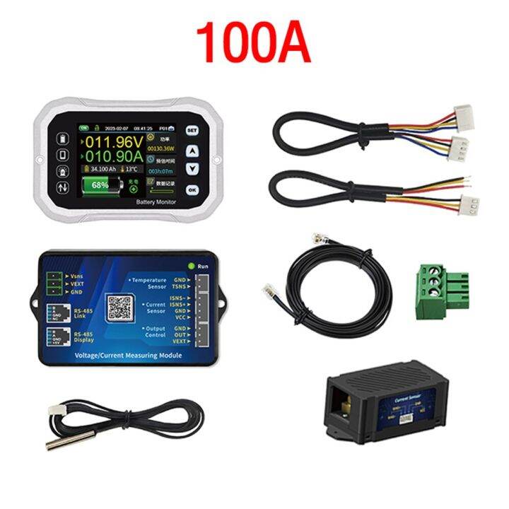 battery-monitor-bluetooth-dc-0-120v-100a-400a-600a-battery-tester-voltage-current-va-battery-coulomb-meter-capacity-indicator