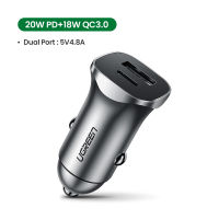 UGREEN Car Charger PD 20W USB Type C Quick Charge 4.0 3.0 QC Fast Charging for iPhone 13 12 11 Samsung Mobile Phone Car Charger