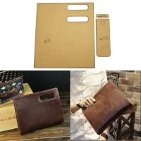 1 set of DIY leather handmade craft handbags mens clutch bags document bags sewing patterns hard kraft paper mold templates