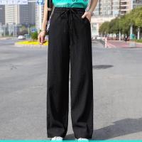 COD DSFERTGERRYYY Plus Size S-4XL Baggy Wide Leg Long Pants for Women High Waist Loose Casual Korean Style Slacks Slocks Square Straight Cut Trouser Black Blue White Pink