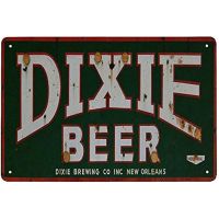 Super Durable Dixie เบียร์ดีบุกป้าย Retro Cave Bar ตกแต่งบาร์เบียร์โลหะดีบุกป้าย ป้ายโลหะ Vintage ป้ายโลหะตกแต่งบ้าน 20 * 30 ซม