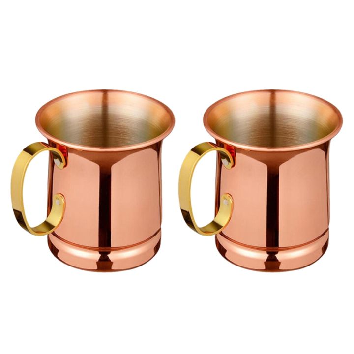 2x-pure-copper-beer-milk-mug-handcrafted-cup-drinkware-tableware