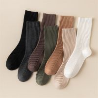 Women Socks Long Casual New Autumn Warm Plain Absorb Sweat Sport Girls Cotton Socks Solid Color Korean Style School Breathable Socks