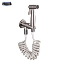 Stainless Steel Bidet Sprayer Kit. Wall Mounted Adjustable Toilet Bidet Faucet 2 Meters Hose Bathroom Washer Tap Set