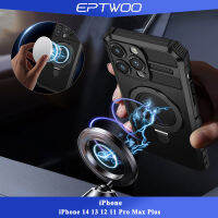 EPTWOO เคสขนาดใหญ่สำหรับ iPhone 15 14 13 12 11 Pro Max Plus เคสโทรศัพท์เคสป้องกันเลนส์ชาร์จไร้สายแข็งแรงทนทานแข็งกันแรงกระแทกฝาหลังยึดขาตั้ง TPU คอมพิวเตอร์สำหรับผู้ชายผู้หญิง JIN-02