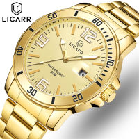 นาฬิกาสแตนเลสแบบสบายๆแฟชั่นแบรนด์ LICARR สำหรับผู้ชายนาฬิกาควอตซ์หรูนาฬิกาคลาสสิค