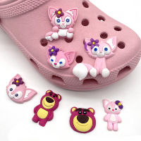 ชุดภาพการ์ตูนลินาเบลล์น่ารัก1ชิ้นจี้รูปการ์ตูนทำจาก PVC หัวเข็มขัด Crocs สำหรับเด็กเล็กเด็กผู้หญิงผู้ใหญ่ของขวัญแสนน่ารักปาร์ตี้