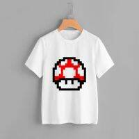 เสื้อยืดพรีเมี่ยม [8 BIT] - เสื้อยืดลายมาริโอ้แปดบิท เสื้อยืดผ้าฝ้าย