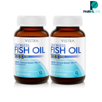 [แพ็คคู่] VISTRA Odorless Fish Oil 1000mg 45 แคปซูล. วิสทร้า โอเดอร์เลส ฟิชออยด์ [PPLINE]