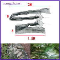 Wangzhansi ถุงปลาแบบพับได้ตาข่ายกับดักตกปลาตกข่ายสำหรับตกปลากระเป๋าตาข่ายอุปกรณ์ตกปลาขนาดเล็ก