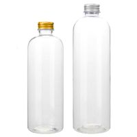 empty Plastic Bottles120ml 150ml 200ml 250ml 300ml 500ml clear PET bottle with silver/gold aluminum Lid