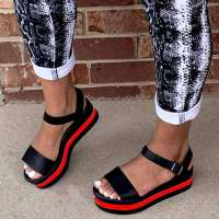 2021Hot Concise Casual Flat Platform Sandals 2020 Med Wedges Sandals Women Comfortable Light Summer Shoes Woman