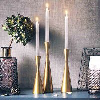 ss Gold Metal Taper Candlesticks Candleholder Vintage Modern Home Cabin Lodge Table Man Wedding Centerpiece Candle S55