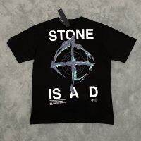 เสื้อยืดแขนสั้นพิมพ์ลาย Stone Rich Stone เข็มทิศกากบาทแบบด้านต้องเลือกรุ่นคลาสสิกเมื่อเข้าสู่เกาะ