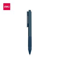 Deli ปากกา ปากกาลูกลื่น ปากกาหมึกดำ แบบกด  เติมรีฟิล ไม่เจ็บมือ เขียนลื่น ติดทน มีคลิปหนีบสำหรับพกพา ด้ามจับซิลิโคน Gel Pen