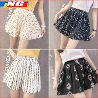 COD DSFERTGERRYYY Large Size Wide Leg Shorts [with Lining] Half Length Loose Chiffon Print Shorts Womens Pant Skirt