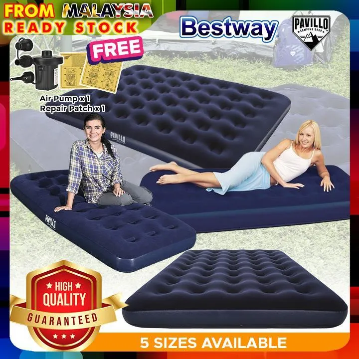 BESTWAY ORIGINAL Multi Size Inflatable Air Bed Air Mattress With Hand ...