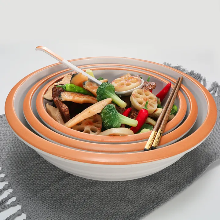 White melamine imitation porcelain soup bowl commercial plastic large