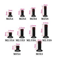 KM M2 M2.5 M3 สกรูแบนหัว Phillips สกรูแล็ปท็อปโน้ตบุ๊คชุดสกรูชุดคอมพิวเตอร์ขนาดเล็กสีดำสลักเกลียว-Faewer