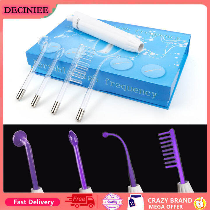 DECINIEE High Frequency Facial Machine Skin Therapy Electrode Wand Neon
