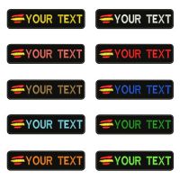 ◎☞ Spanish Flag Spain 10X2.5cm Embroidery Custom Name Text Patch Stripes Badge Iron On Or Patches