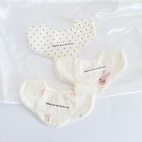 【CC】 3Pcs Thickened Gauze Bib Cotton Baby Saliva Feeding