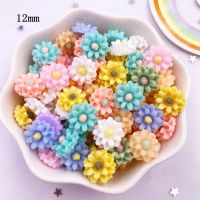 ☫◐ 50Pcs Spring Color Sunflower 12mm Resin 3D Colorful Flower Flatback Figurines Scrapbook DIY Hair Hoop Accessories Decor Crafts