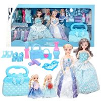 【Ready】? Doll toy girl princess play house Princess Aisha large super large gift box villa luxury house change set