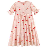 2022 Summer Girls Hollow Princess Dress Children Embroidered Short-Sleeved Dress New Kids Cute Printting Clothing, #6862