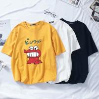 [Three Colors] Oversized Mens Half-Sleeved t-Shirt t Student Short Trendy tee Wide Preppy Style Korean Version Round Neck