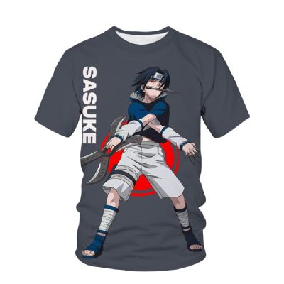 2022 ฤดูร้อนเสื้อยืด Naruto Sasuke 3D พิมพ์แฟชั่นแขนสั้นด้านบน Micro ยืดกีฬายิมเสื้อยืดผู้ชาย