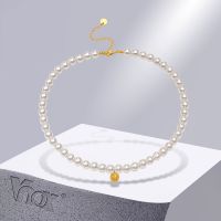 Vnox Temperament imitated Pearl Choker Necklaces for Women Party Ceremony Wear Jewelry 6/8mm Strand Beads Clavicle Collar Gift