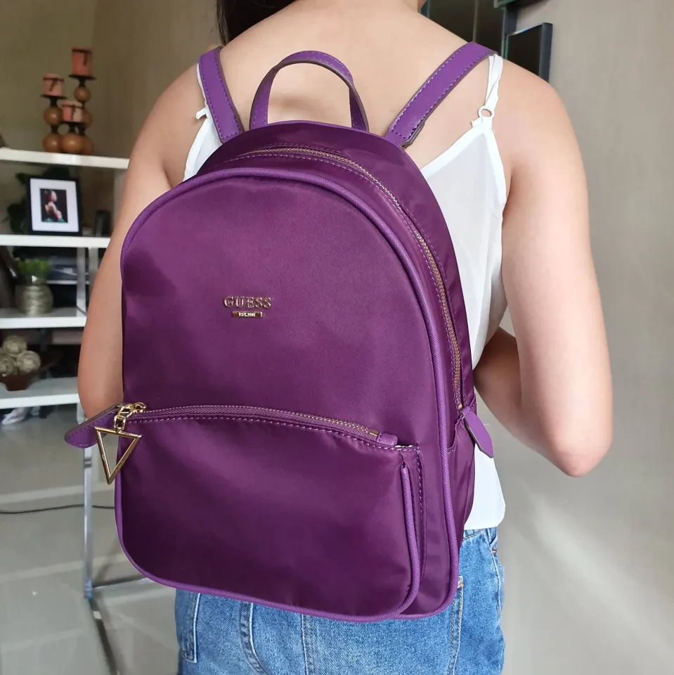 Guess Nylon Backpack Plain Violet Lazada PH