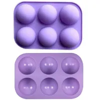 6 Holes силиконовые формы Silicone Baking Mold for Baking 3D Bakeware Chocolate Half Ball Mold Cupcake Cake Kitchen Tools Bread  Cake Cookie Accessori