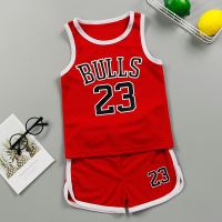 Summer Boys Girl Sports Clothes Suit Basketball New Childrens Fashion Leisure LettersT-shirt 2pcs Set Kids Tracksuits  by Hs2023