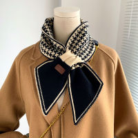 Houndstooth Plaid Luxury Brand Knitted Scarf  New Scarf Women Winter Scarf Long Skinny Small Scarf Female Neckerchief Scarf