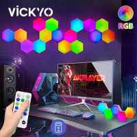 VICKYO Hexagon Light RGB Bluetooth APP LED Night Light Neon Signs For Room Wall Lights Decoration For Game Room Bedroom Bedside Night Lights