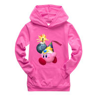 Kirby เสื้อมีฮู้ดสำหรับเด็ก,ผ้าฝ้าย65% + โพลีเอสเตอร์35% ไฟเบอร์มีกระเป๋าเด็กหญิงเด็กชายเสื้อผ้าเด็กแขนยาว2-16ปีสเวตเชิ้ตฤดูใบไม้ร่วงน่ารัก0000