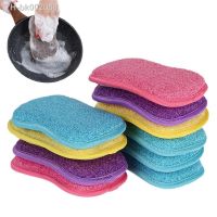 ๑℗ Kitchen Cleaning Scrubbing Sponges Reusable Non-Scratch Microfiber Scrubber Sponge Kitchen Home Clean Pot Pan Dish Washer Sponge