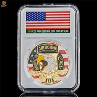 US Military Challenge Coin Collectible US Army 101st Ariborne Division Great Gold Eagle Easy Medal Token Coin W/PCCB Box